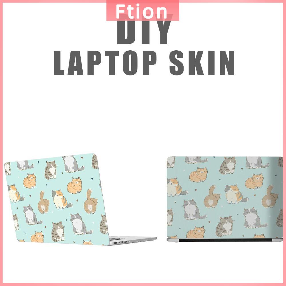 FTION Mèo dễ thương Miếng dán laptop 15inch Cạnh A + C Tự làm Đề can trang trí Ultrabook Chất lượng cao Không thấm nước Vỏ bọc máy tính xách tay Cho MacBook/HP/Dell/Lenovo/Acer/Asus Phổ thông