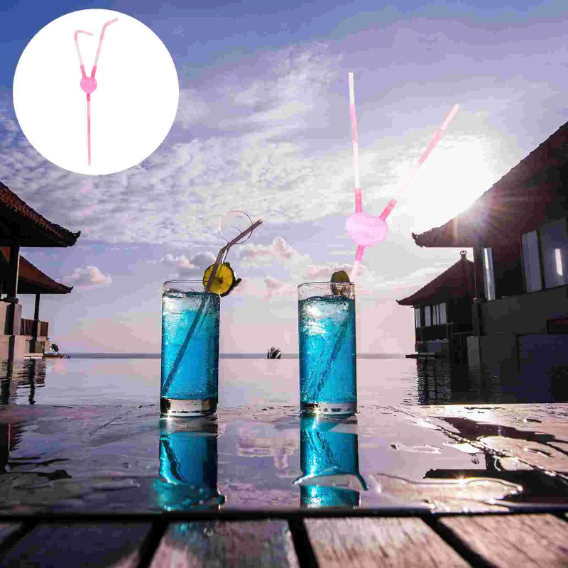 (Roy) 10 Pcs Double Head Straw Lovers Plastic Straws Twisty Pp Drinking for Valentine ราคา 677 บาท*ส่งฟรี