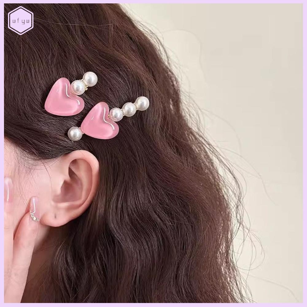 WFYW Tình Yêu Nhỏ Kẹp tóc Ngọc Trai Ngọt ngào Kẹp tóc mỏ vịt Công Chúa Phụ kiện đội đầu Dụng cụ tạo kiểu tóc Dành cho bé gái