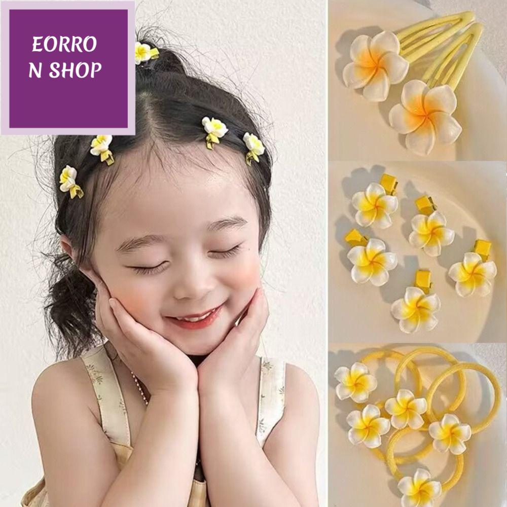 EORRON Dễ thương Kẹp tóc hoa Plumeria Phong cách Hàn Quốc Phụ kiện đội đầu Dây buộc tóc dễ thương Thời trang Đàn hồi Kẹp tóc hoa mùa hè Phụ nữ