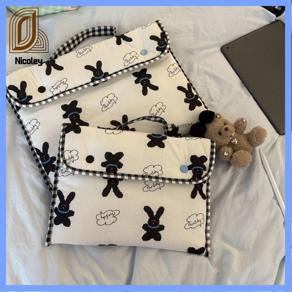 NICOLEY Hoạt hình Bao đựng máy tính xách tay Chống sốc Thỏ Vỏ máy tính xách tay Dễ thương Sức chứa lớn Túi xách máy tính xách tay