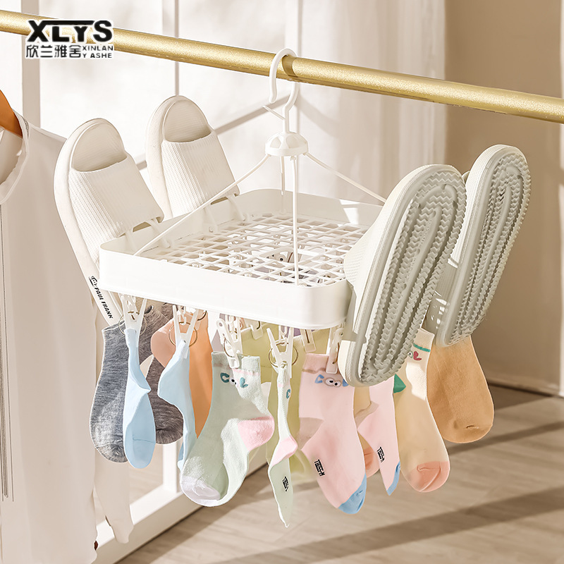 Clothes peg Hanging balcony hanger Household underwear drying rack Socks drying rack Household multi-clip ราคา 108 บาท*ส่งฟรี