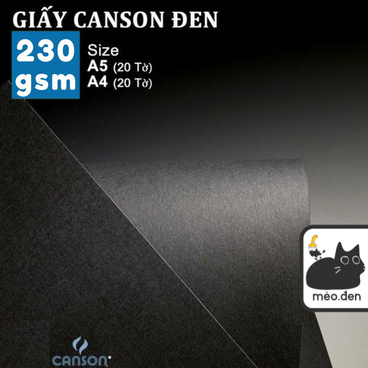 Giấy vẽ canson đen 180gsm - họa cụ hakuart