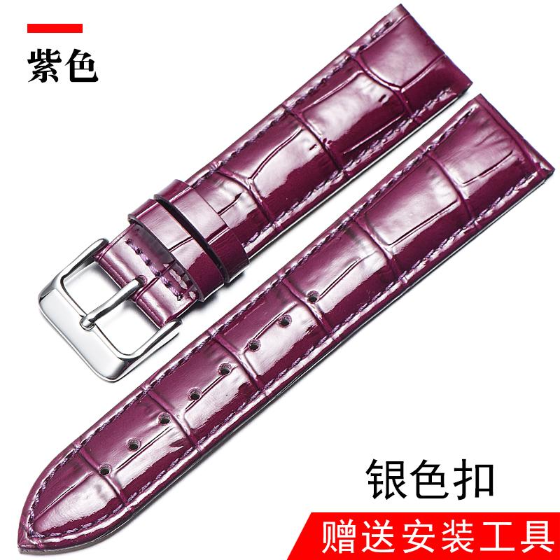 Kulit asli tali jam tangan wanita generasi Casio GIORGIO ARMANI Tissot TITUS berkerut Kulit terang Gesper PIN 14 16 18mm