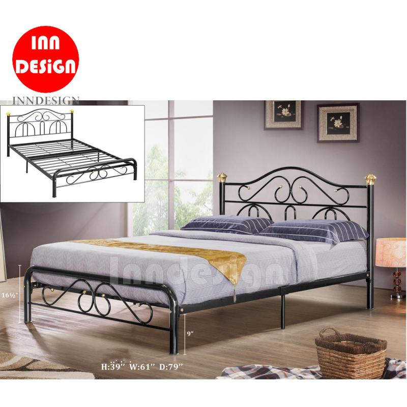 Queen Metal Bed / Metal Bed Frame (Black)