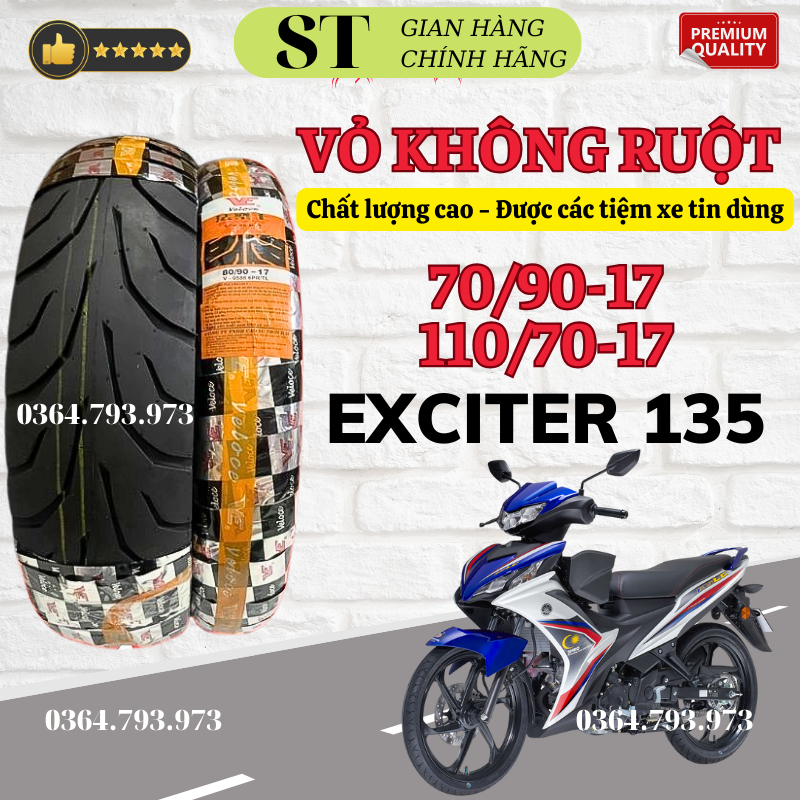1 Cặp vỏ lốp không ruột xe exciter 135