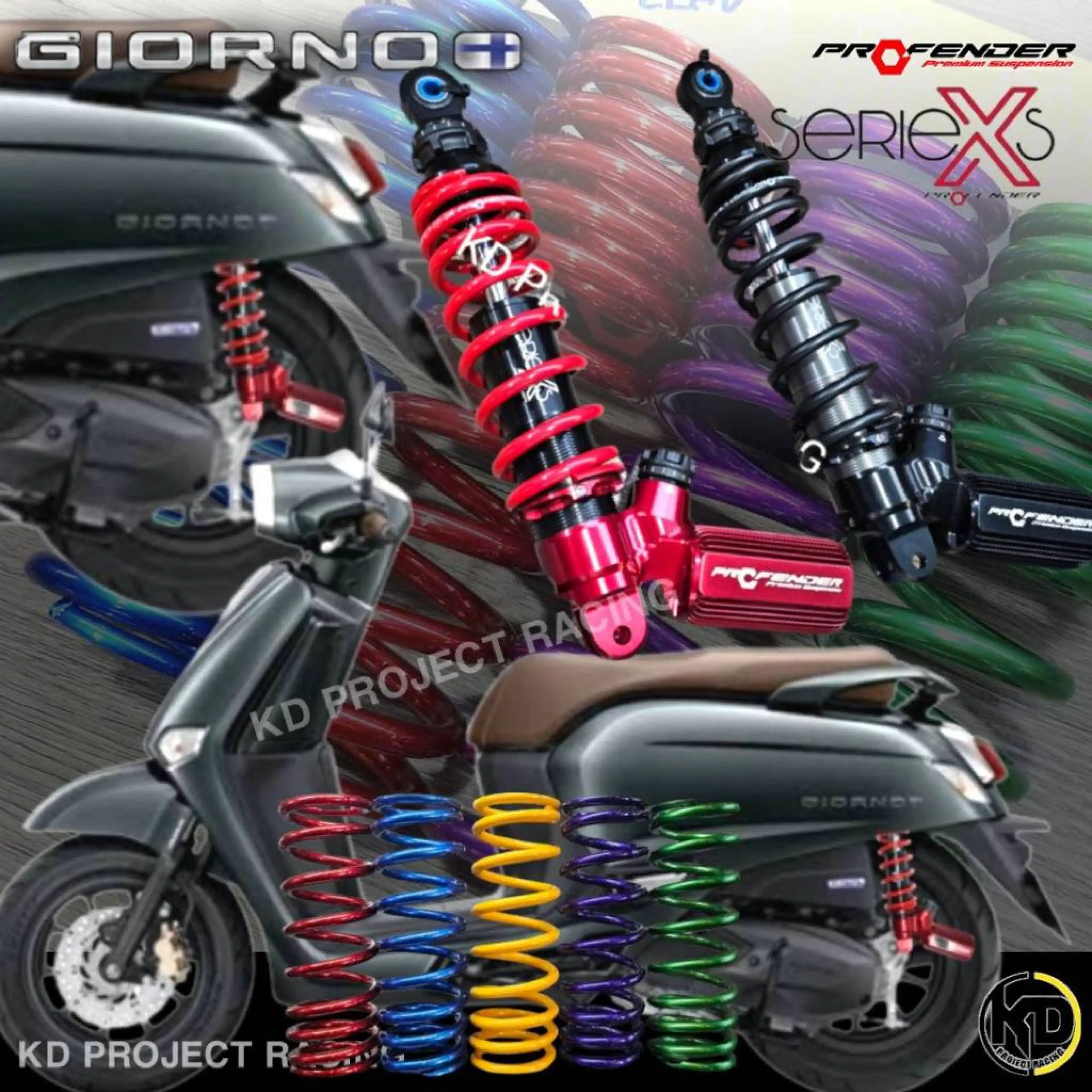 โช๊คหลัง Profender รุ่น X series Honda Giorno+125 มีสีสปิงให้เลือก