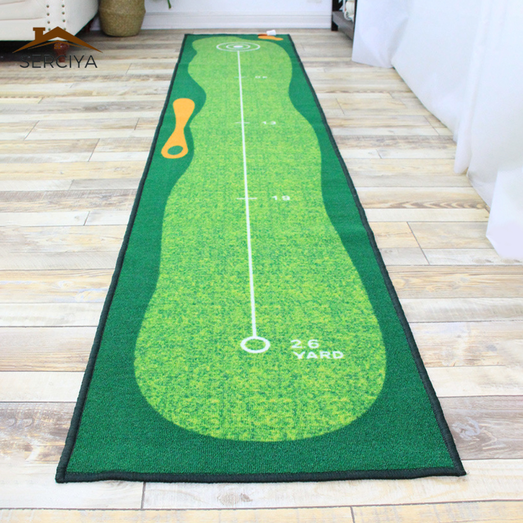 Serciya Golf Putting Green Mat Indoor Outdoor Golf Practice Training Aid