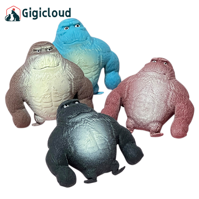 Gigicloud Cartoon Gorilla Action Figure Soft Stretchy Monkey Figure Doll Stress Relief Sensory Toy For Birthday Gifts