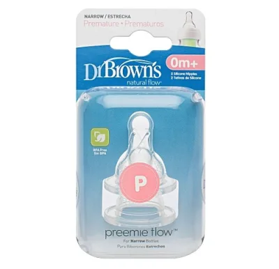Dr Brown's Options Silicone Narrow Neck Nipple (2-pack)