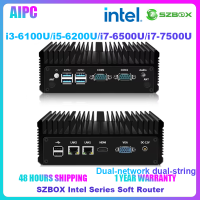 Fanless Industrial Mini PC Intel Core i3/i5/i7 Dual LAN DDR3L 24/7 Stable Operation Soft Router