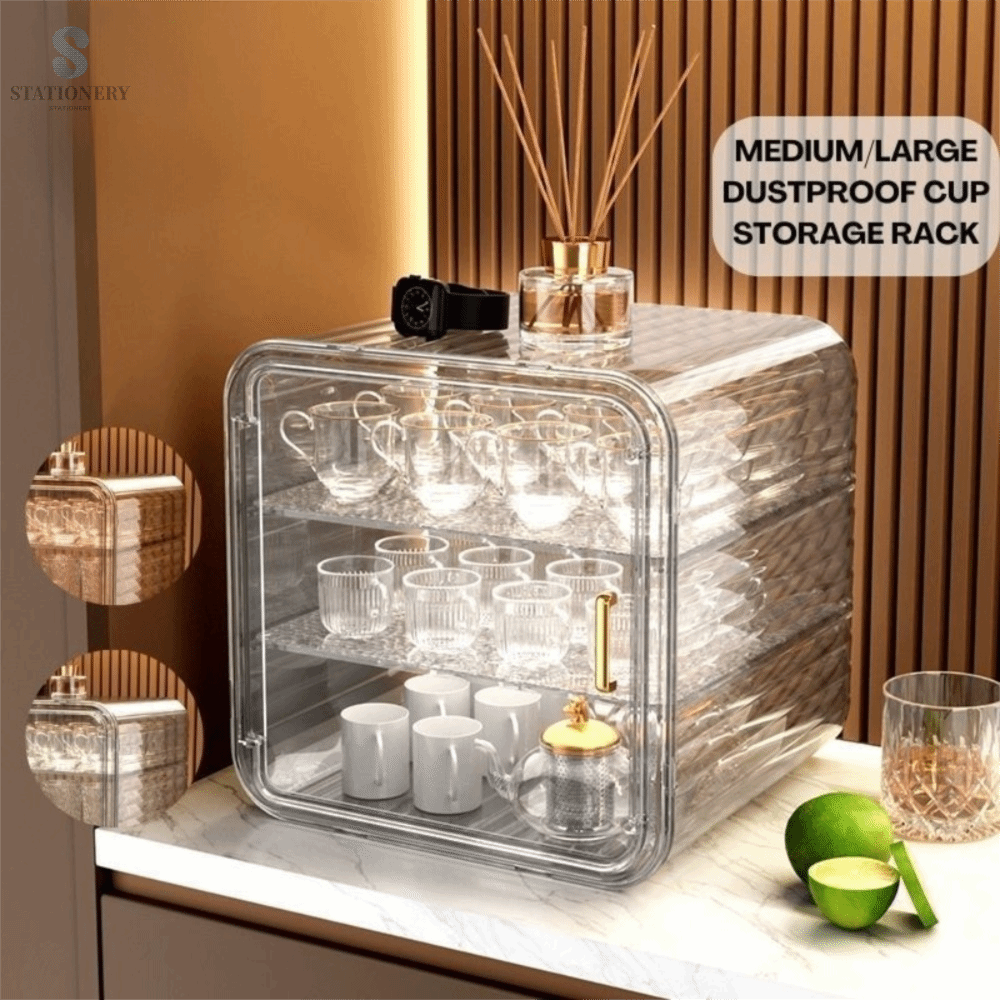 STATIONERY Nhiều lớp Tủ chăm sóc da chống bụi Đa chức năng Trong suốt Giá đỡ cốc để bàn Bền bỉ Có thể xếp chồng lên nhau Tủ bếp Phòng tắm