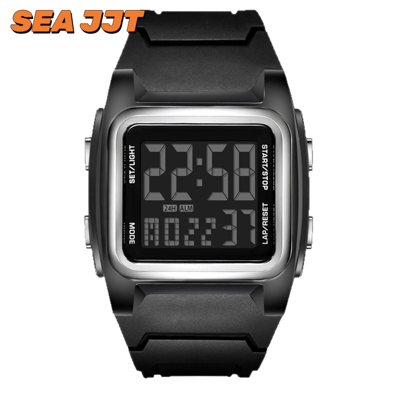 SEA JJT Fashion Square Digital Watch with Chronograph and Night Light for Students ราคา 66 บาท*ส่งฟรี