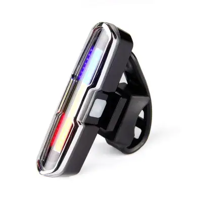 USB Rechargeable Front Rear Bicycle Light Lithium Battery LED Bike Taillight Cycling Helmet Light Lamp Mount Bicycle Accessories Red - White - Blue Light Color