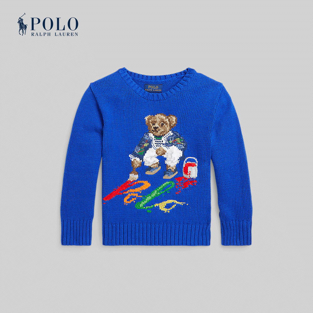Polo Ralph Lauren Kids Boys Sweater-Polo Bear Cotton Sweater CWPOSWEB6820498 400 Blue ราคา 12,000 บาท*ส่งฟรี