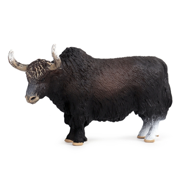 14.5X3.5X8.5cm Classic Black Yak Animals Action Figures Cattle Bull Ox Figurine Pvc Cute Lifelike Model Toy