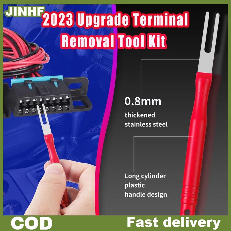 JINHF 21Pcs Xe Thiết Bị Đầu Cuối Loại Bỏ Công Cụ Kit Tự Động Điện Kết Nối Pin Vắt Dây Uốn Công Cụ Loại Bỏ Cho Hệ Thống Dây Điện Khai Thác Sửa Chữa