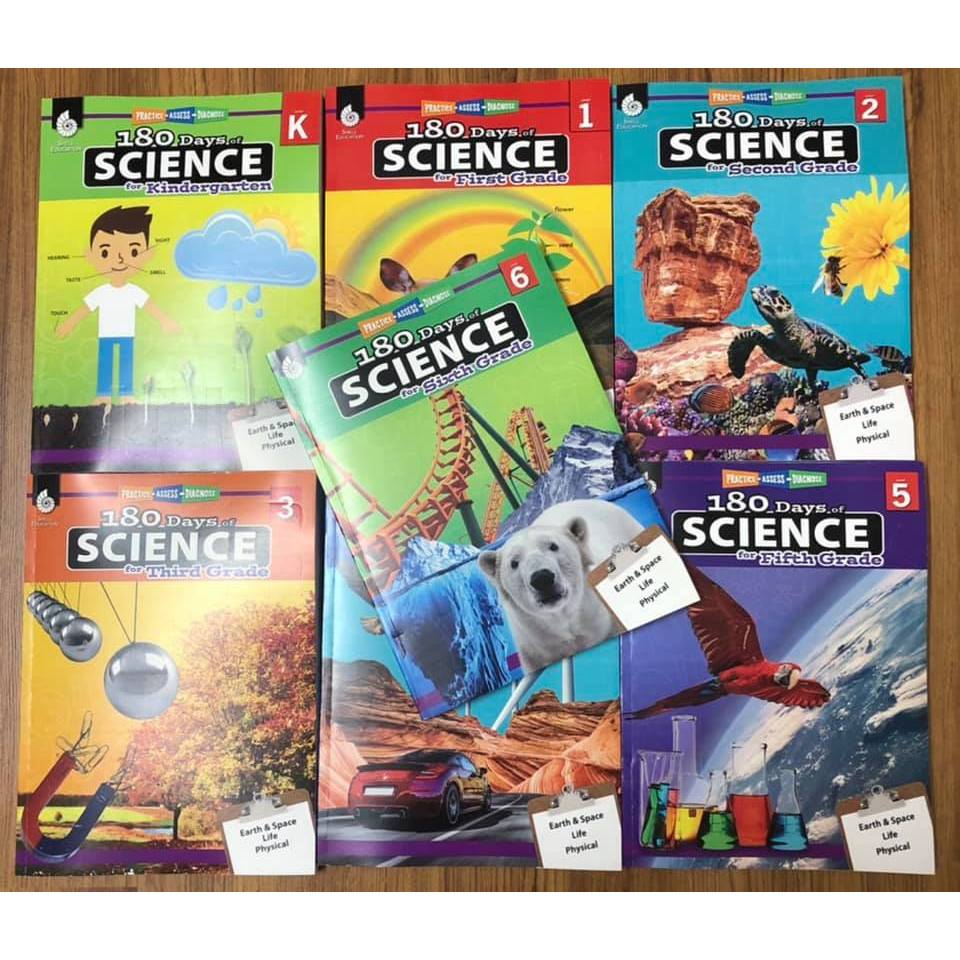 S01 - Bản in đen trắng - 180 days of science - Từ Grade K đến 6