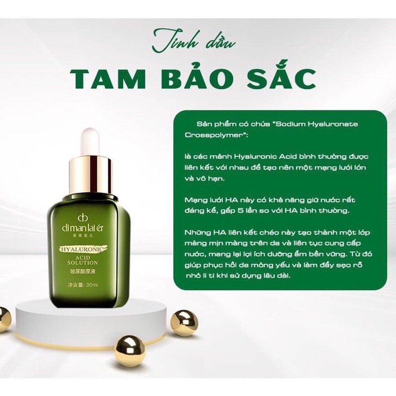 Tinh Dầu Tam Bảo Sắc / Hyaluronic Acid Solution 30ml Dimanlaier