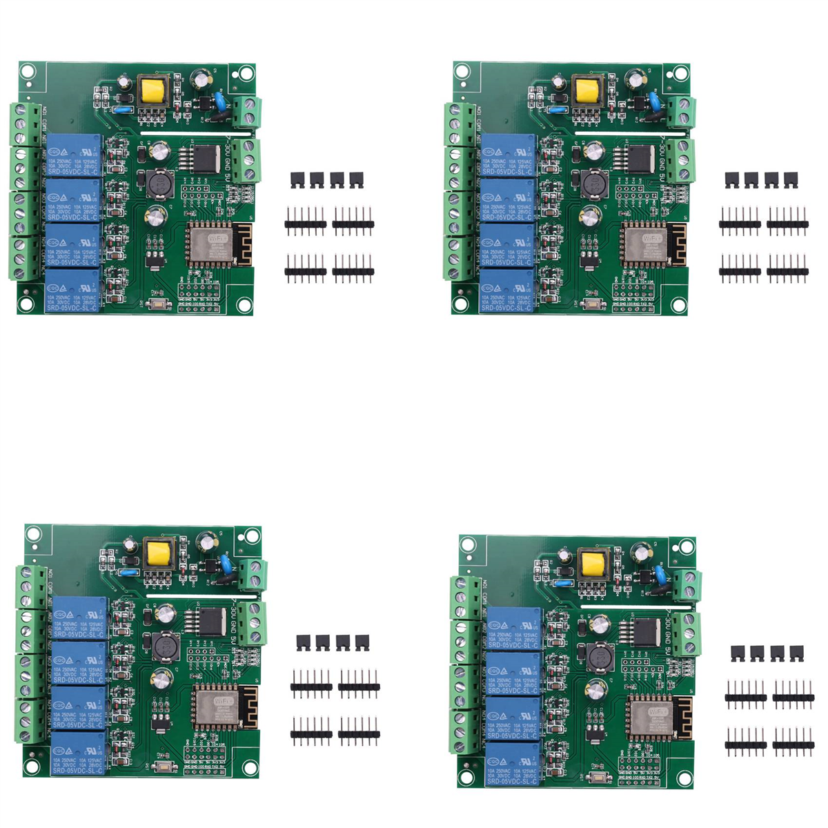 4X ESP8266 ESP-12F WIFI Relay Module 4Channel AC90-250V/DC7-30V/5V Delay Relay Switch for