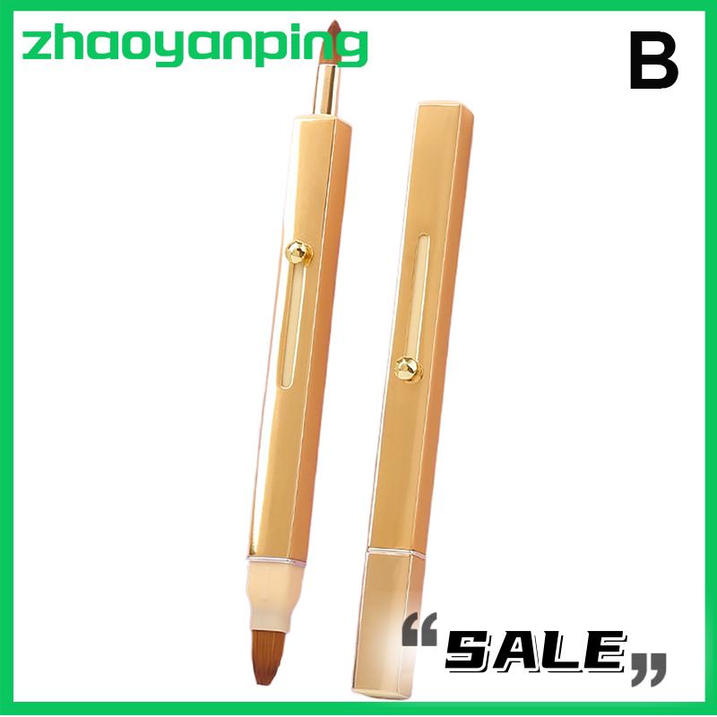 zhaoyanping Xách Tay Mềm Có Thể Thu Vào Lip Bàn Chải Đôi Đầu Trang Điểm Bàn Chải Với Bìa Son Môi Bàn Chải Che Khuyết Điểm Bàn Chải Vẻ Đẹp Bàn Chải Công Cụ - 6