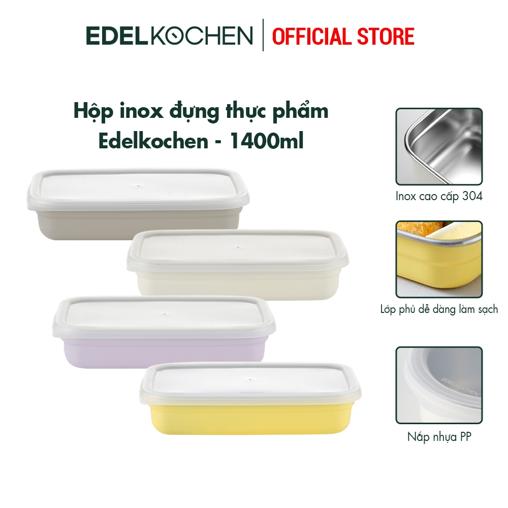 Hộp đựng thực phẩm trữ đông inox 304 Edelkochen Edellock Collection – Màu Rose