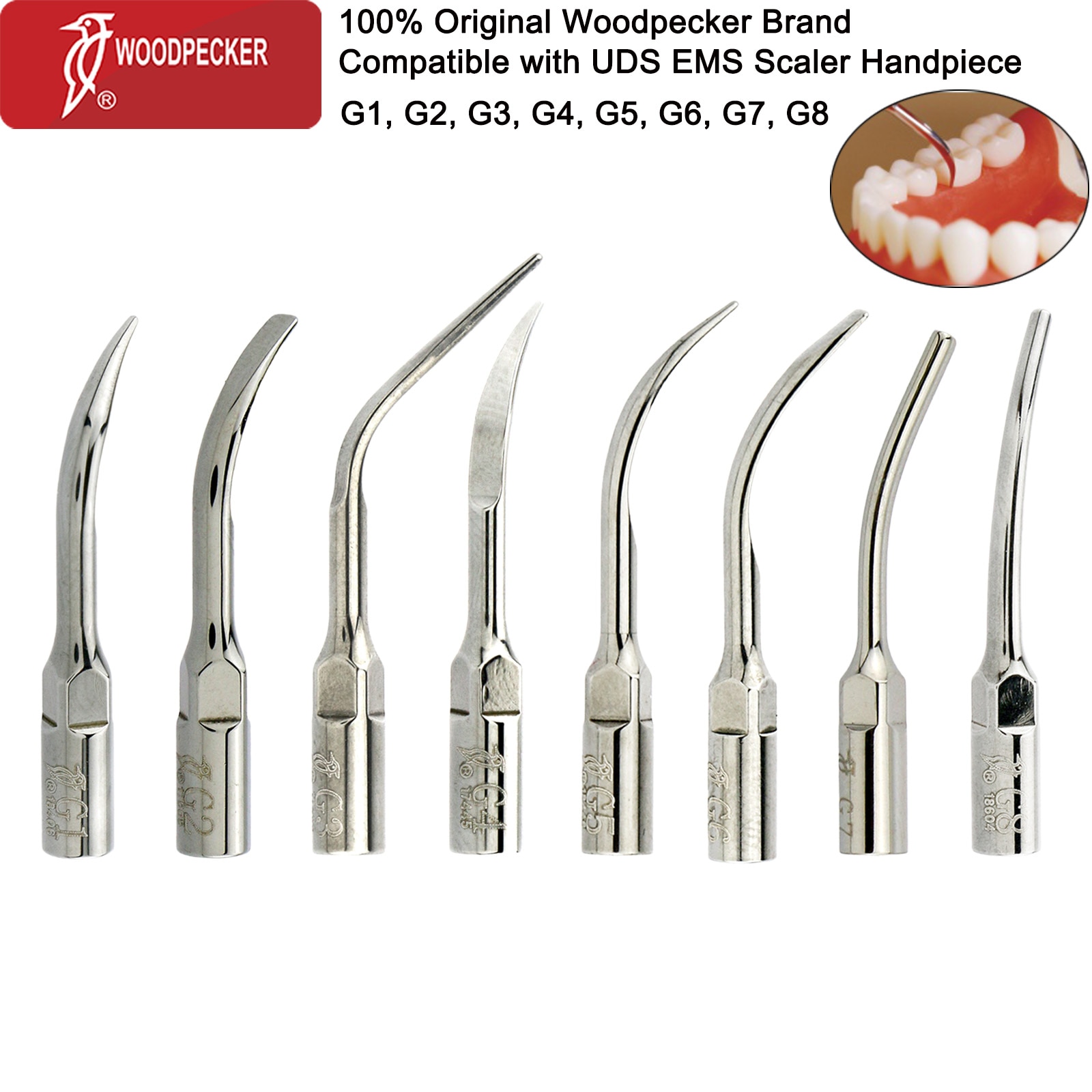 【Factory-direct】 Woodpecker Ultrasonic Scaler Scaling Endo Perio Tips G-Series Fit Ems Uds Ultrasonic Scaler Handpiece