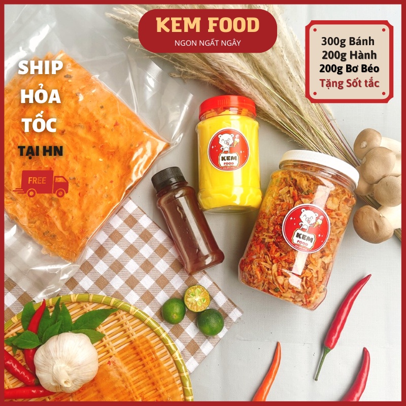 COMBO Bánh Tráng Dẻo Tôm Hành Phi Kèm Bơ