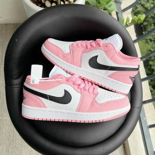 Giày jordan hồng cổ thấp , Giày sneaker nữ air jordan 1 low hồng trắng , GIÀY thể thao hồng trắng mới 2022 full box bill thumbnail