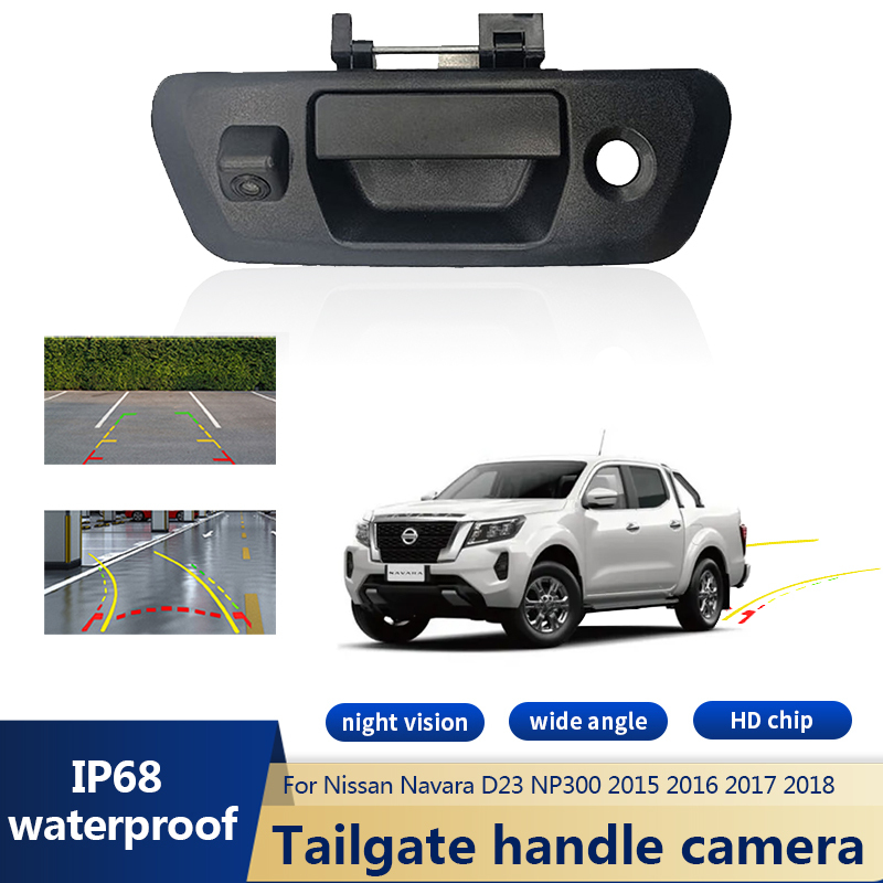 CCD NTSC Car Rear View Reverse Backup Camera Tailgate Handle Rear View Camera For Nissan Navara D23 NP300 2015 2016 2017 2018 ราคา 1,288 บาท*ส่งฟรี