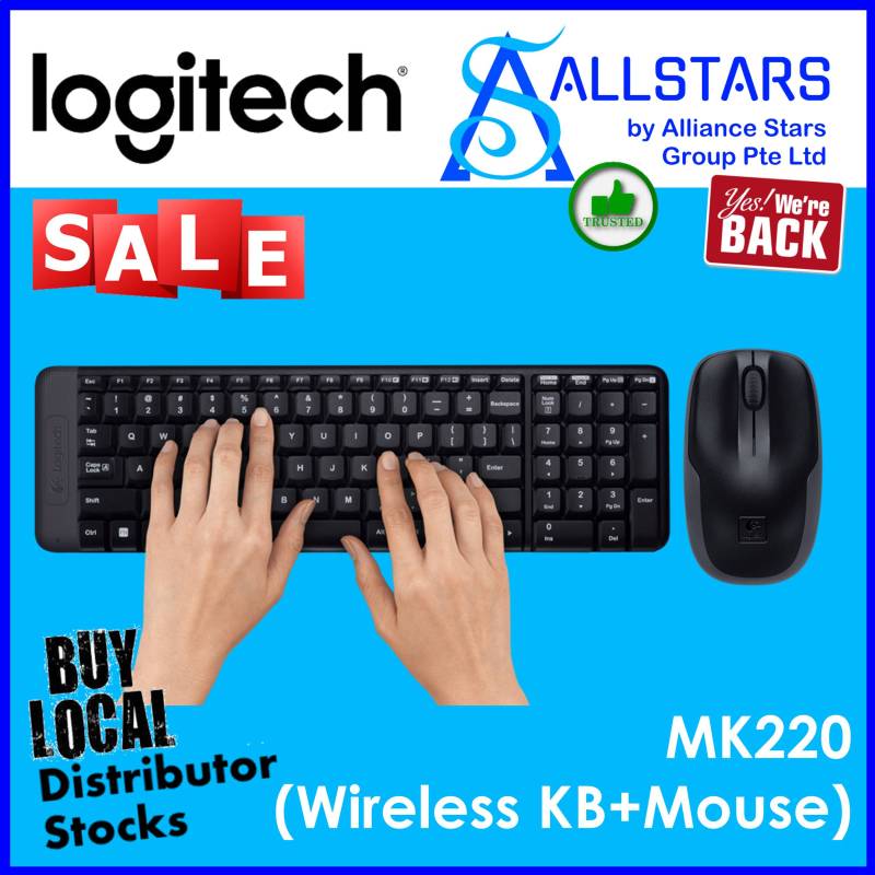 (ALLSTARS : We are Back / Keyboard & Mouse Promo) LOGITECH MK220 Wirelesss Combo (920-003235)-Warranty 3YRS W/BANLEONG Singapore