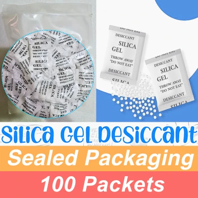 1g/100 Pack Silica Gel Packets | Sealed Packaging | Home Drawer Dehumidifier, Dry Box Desiccant Moisture Absorber