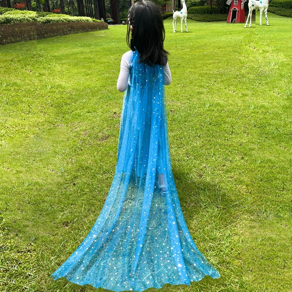 YIWEN Đồ trang trí sequin Áo choàng công chúa cho bé gái Dễ thương Lưới Áo choàng đầm thanh lịch  Ngọt ngào Áo choàng trang phục trẻ em Tiệc lễ hội - 5