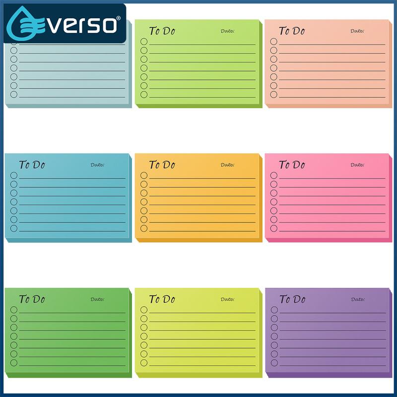Everso 9 cái Sổ danh sách ghi nhớ ghi chú dán 450 tờ tự giấy ghi chú dán Pad tái sử dụng lót Memo ghi chú dán cho kế hoạch nhắc nhở ghi nhớ văn phòng ghi chú dán các loại màu ghi chú dán