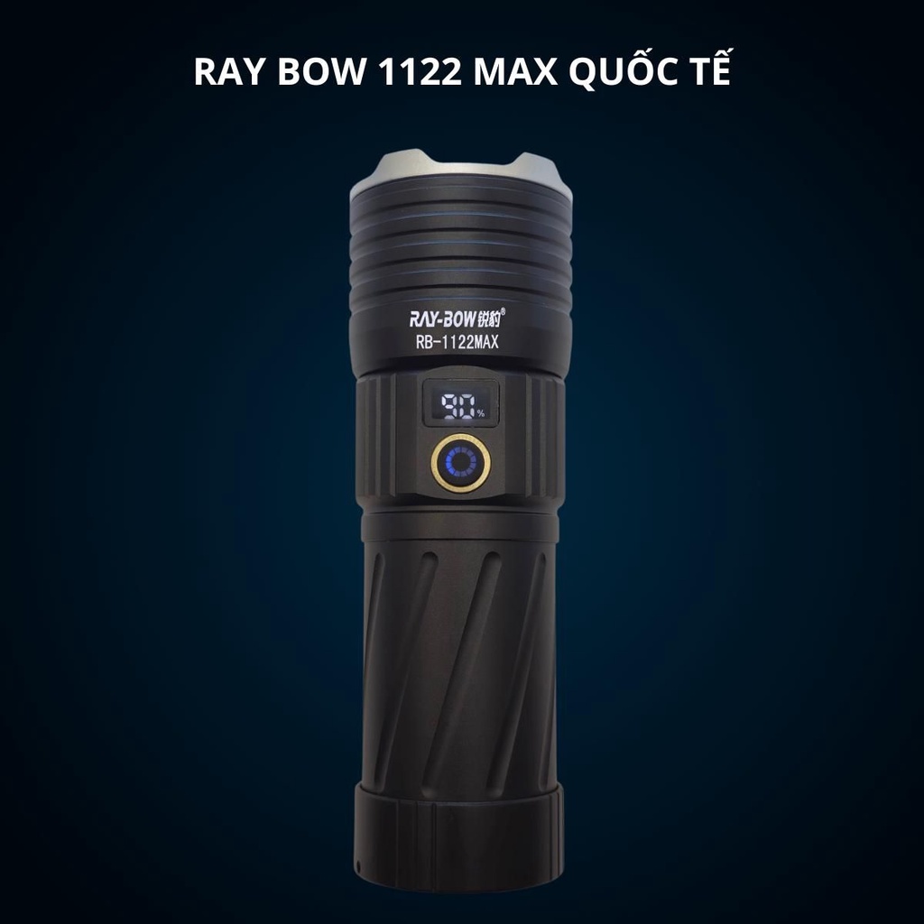 Đèn pin siêu sáng ZOOM  RAY BOW 1122 MAX kèm các loại pin