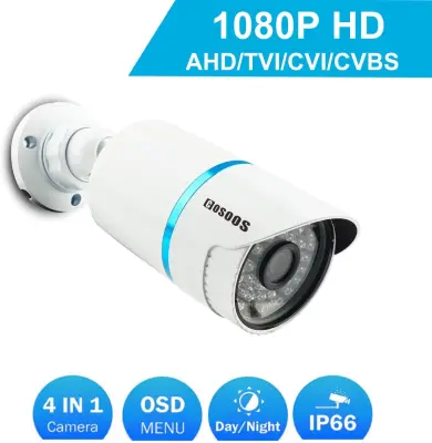 COSOOS 1080P 1920TVL Bullet Security Camera, 2.0 Megapixel Hybrid 4-in-1 HD-TVI/CVI/AHD/CVBS Waterproof Outdoor/Indoor Surveillance Camera, 3.6mm Lens 48 LED 130ft Night Vision, Metal Housing Silver