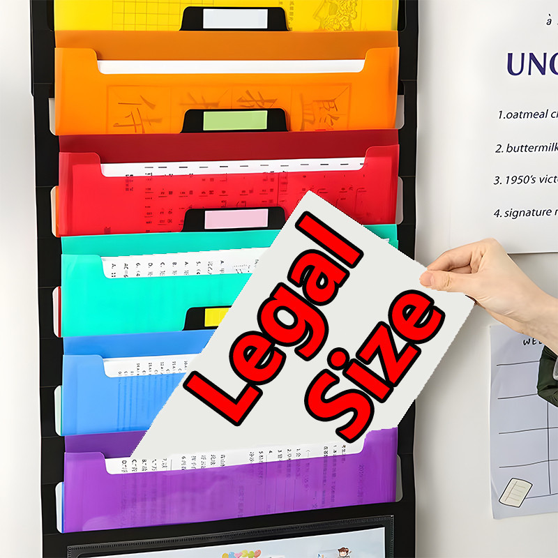Legal/A4 File Organizer Folder Wall-mounted Rainbow Department Classification Office Folder