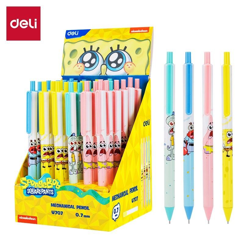 Deli Pensil Mekanik 0.5mm Lucu Untuk Sekolah Karakter Spongebob Squarepants Nicklodeon EU707 E7005