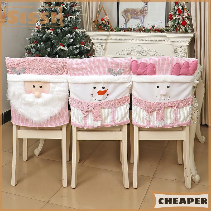 Sissi Phòng ăn ghế trở lại slipcovers trang trí nội thất phim hoạt hình giáng sinh ghế trở lại bao gồm có thể giặt màu hồng giáng sinh ghế bao gồm