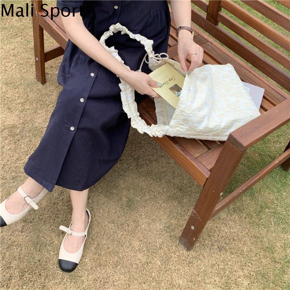 WHRTH Dây đeo có thể điều chỉnh Túi đeo vai Hàn Quốc Sức chứa lớn Màu trơn Túi xách hoa Thời trang Phong cách Hàn Quốc Túi đeo chéo bong bóng Nữ
