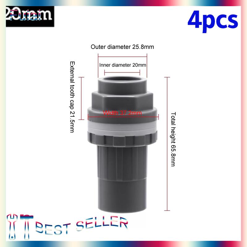 Fulai 2 chiếc đầu nối PVC ống thoát nước bể cá dày 20 25 32 mm ống thoát nước trong vườn đầu nối đầu vào bể cá cho bể cá - 8