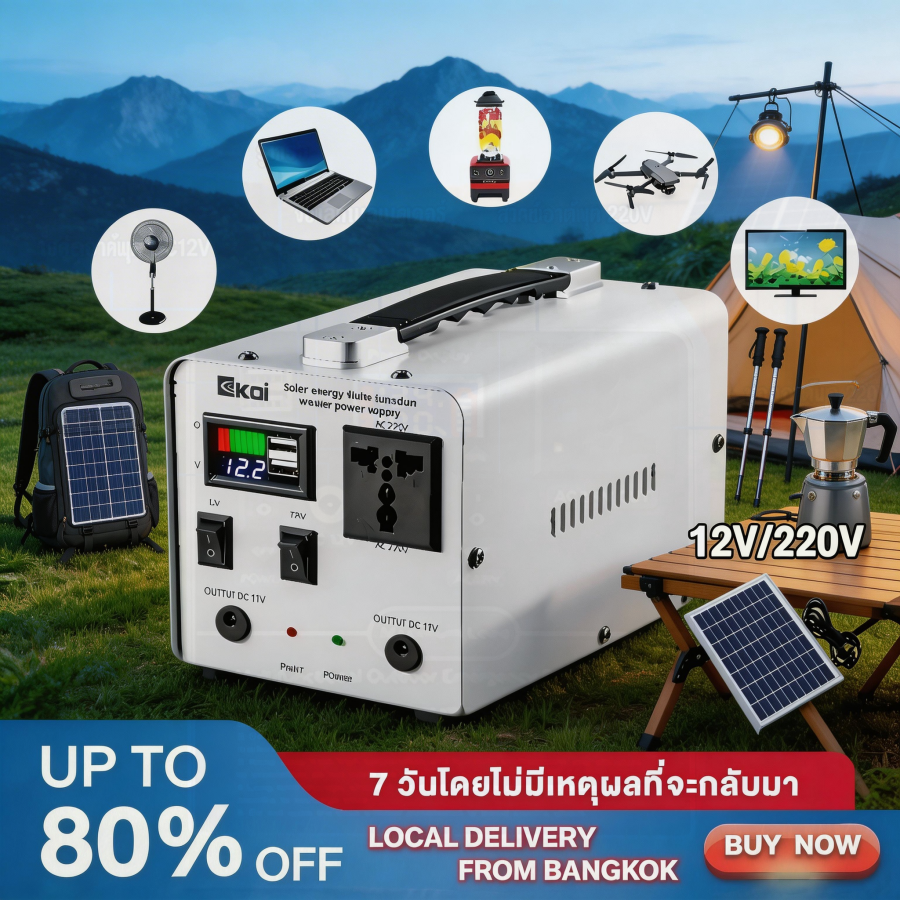 Power Supply, Energy Storage, Outdoor, Energy Bank, Multi-Function, Energy, Portable Power Supply, Camping, Outdoor Power Supply Portable Power Generator ราคา 1,999 บาท*ส่งฟรี