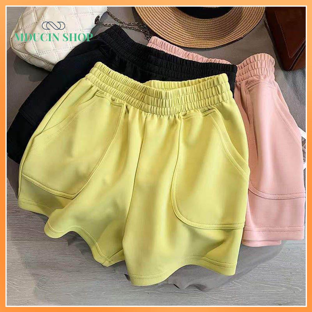 Mducin shop mùa hè nữ đàn hồi cao eo bãi biển của phụ nữ quần áo thể thao ngắn ngắn quần phụ nữ quần short