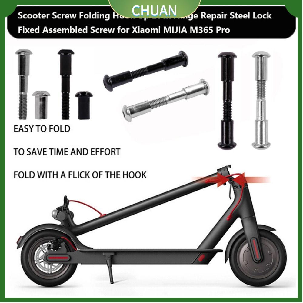 CHUAN Đen/Bạc Ốc vít xe tay ga Thép 5112mm Sửa chữa bản lề khóa thép  Vít lắp ráp cố định dành cho Xiaomi MIJIA M365 pro