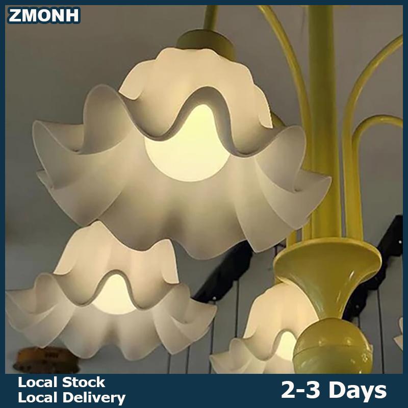 ZMONH Orchid Bell Design E27 Acrylic Lampshade Chandelier Replacement Pendant Lamp Cover Home Office Lighting Accessory