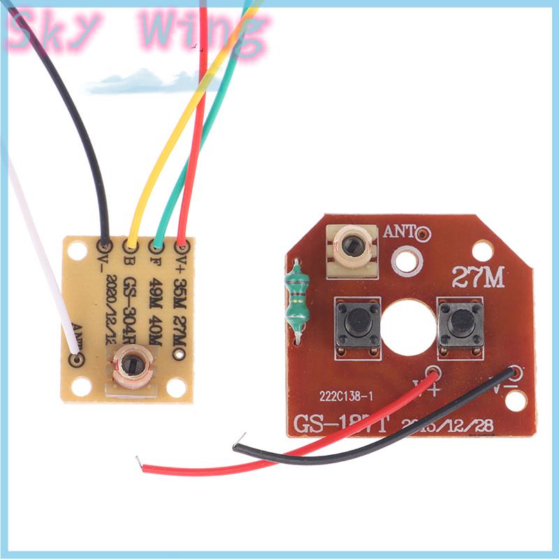 Sky Wing Mạch điều khiển từ xa RC 2CH 27m Bảng Mạch Thu Phát PCB Phụ tùng xe hơi điều khiển từ xa