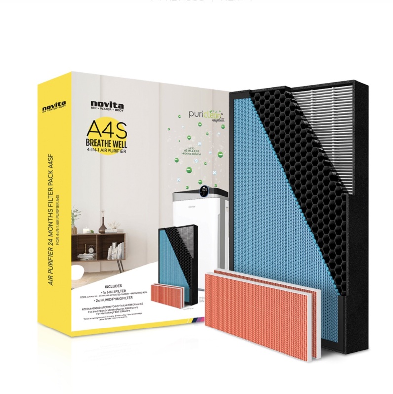 NOVITA AIR PURIFIER MODEL A4S 24 MONTHS REPLACEMENT FILTER PACK Singapore