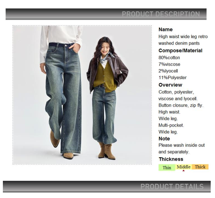 Giordano Women High waist wide leg retro washed denim pants Free Shipping 18414819 · v2