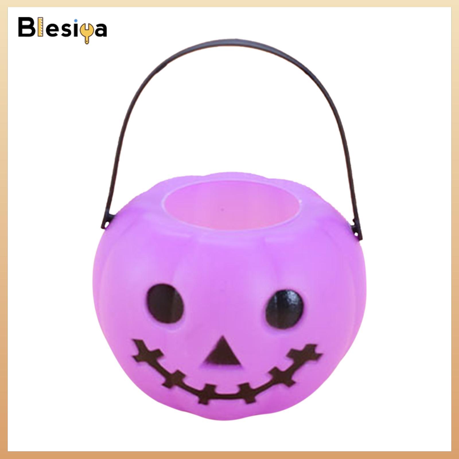 Blesiya Pumpkin Bucket Candy Holder for Home Decoration Photo Prop Holiday