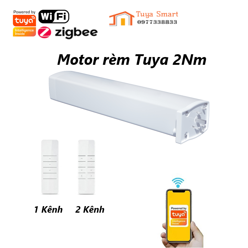 Động cơ rèm tự động Tuya 2Nm Wifi / Zigbee Motor rèm tự động Tuya Wifi / Zigbee Tuya và Smartlife